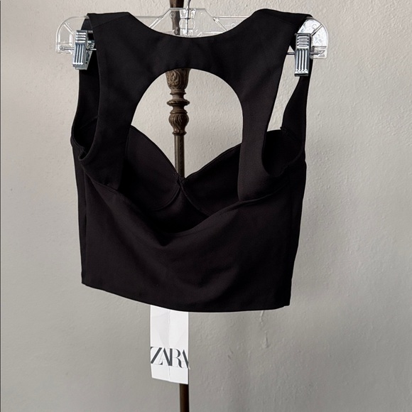 NWT Zara Black Bustier Top Womens Medium - Picture 4 of 5